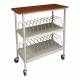 OmniMed 265002-BG Artisan Vertical Open Chart Rack - 20 Capacity, Cherry Top, Beige Frame