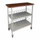 OmniMed 265214-LG Artisan Vertical Open Chart Rack - 16 Capacity, Cherry Top, Light Grey Frame