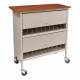 OmniMed 265620-BG Artisan Vertical Privacy Chart Rack - 20 Capacity, Cherry Top, Beige Frame