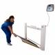 2900-AM Series Health o Meter Antimicrobial Wall-Mounted Fold-Up Wheelchair Scale - Being Folded