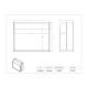 Poltex 2CHART-W Wall-Mounted Medical Chart Holder, 2 Pocket - Dimensions