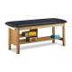 Clinton 300-E Classic Express Treatment Table with Flat Top and Shelving - Black (Paper Roll and Medical Supplies are Not Included)