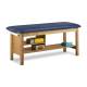 Clinton 300-E Classic Express Treatment Table with Flat Top and Shelving - Royal Blue (Paper Roll and Medical Supplies are Not Included)