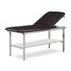 Clinton 3020-E Alpha Express Treatment Table with Adjustable Backrest and Full Shelf - Black (Paper Roll is Not Included)