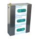 OmniMed 305309 Stainless Steel Wall Mounted Glove Box Holder with Lock, Triple Capacity - Side View (The Glove Boxes are Not Included)