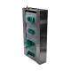 OmniMed 305311 Stainless Steel Wall Mounted Glove Box Holder with Lock, Quad Capacity - Side View (The Glove Boxes are Not Included)