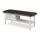 Clinton 3130-E Alpha Express Treatment Table with Flat Top and Drawers - Black (Paper Roll is Not Included)