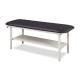 Clinton 3200-E Alpha Express Treatment Table with Flat Top and Full Shelf - Black (Paper Roll is Not Included)