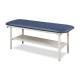 Clinton 3200-E Alpha Express Treatment Table with Flat Top and Full Shelf - Royal Blue (Paper Roll is Not Included)
