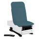 Model 3502-500-305LB FusionONE+ ProGlide Power Hi-Lo Power Backrest Exam Table with Contoured Top, WheelBase System, Foot Control & Stirrups - Lakeside Blue