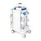 OmniMed 351003 Phlebotomy Cart with 5 Drawers and Key Lock, Back View - with Items (The Items are Not Included)