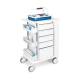 OmniMed 351003 Phlebotomy Cart with 5 Drawers and Key Lock, Left Side View - with Items (The Items are Not Included)
