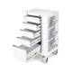 OmniMed 351003 Phlebotomy Cart with 5 Drawers and Key Lock, Right Side View - with Drawers Open
