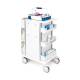 OmniMed 351004 Phlebotomy Cart with 5 Drawers and E-Lock, Back View - with Items (The Items are Not Included)