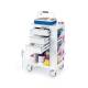 OmniMed 351006 Phlebotomy Cart with 3 Drawers and E-Lock, Side View - Drawers Open (The Items are Not Included)