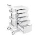 OmniMed 351009 Ergo Phlebotomy Cart with 5 Drawers and Key Lock, Side View - Drawers Open