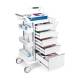 OmniMed 351009 Ergo Phlebotomy Cart with 5 Drawers and Key Lock, Side View - With Items and Drawers Open (The Items are Not Included)