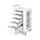 OmniMed 351009 Ergo Phlebotomy Cart with 5 Drawers and Key Lock, Left Side View - Drawers Open