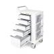 OmniMed 351010 Ergo Phlebotomy Cart with 5 Drawers and E-Lock, Left Side View - Drawers Open