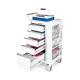 OmniMed 351010 Ergo Phlebotomy Cart with 5 Drawers and E-Lock, With Items - Drawers Open (The Items are Not Included)