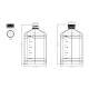 Nest Scientific 355714 PC Square Storage Bottle, Double Bag Small Packaging, 5000 mL - with Dimensions