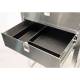 Lakeside Model 358 Stainless Steel Utility Table with 2 Drawers and 2 Shelves - Open Drawer (Drawer organizer is not included)