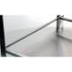 Bottom shelf features a three-sided guard rail for added security and item containment.