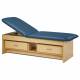 Clinton 3913-27 KD Panel Leg Series Couch with Drawers - Maple Laminate with Royal Blue Vinyl Upholstery