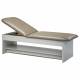 Clinton 3920-27 KD Panel Leg Series Couch with Shelf - Gray Laminate with Warm Gray Vinyl Upholstery