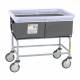 R&B Wire 463SOB/ANTI/GRY Antimicrobial Elevated Vinyl Basket Truck with Bumper, 3 Bushel - Gray
