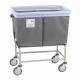 R&B Wire 466SOB/ANTI/GRY Antimicrobial Elevated Vinyl Basket Truck with Bumper, 6 Bushel - Gray