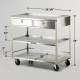 Lakeside Model 474 Stainless Steel Utility Table with 2 Drawers and 3 Shelves - Dimensions