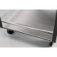 Bottom shelf features a three-sided guard rail for added security and item containment.
