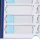 Globe Scientific 513025B 20-Place Cardboard Microscope Slide Mailer, Blue - Zoomed in with Slides (Microscope Slides are Sold Separately)