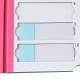 Globe Scientific 513025P 20-Place Cardboard Microscope Slide Mailer, Pink - Zoomed in with Slides (Microscope Slides are Sold Separately)