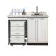 Clinton 58048L Fashion Finish 48" Wide Cart-Mate Cabinet with Left Side 4-Drawer Cart in Arctic White Color and Classic Marble Countertop (Sundry Jars, Sink, and Faucet Sold Separately; Organizer Holder and Scissors NOT Included)