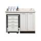Clinton 58048L Fashion Finish 48" Wide Cart-Mate Cabinet with Left Side 4-Drawer Cart in Arctic White Color and Classic Marble Countertop (Sundry Jar Sold Separately; Organizer Holder and Scissors NOT Included)