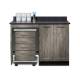 Clinton 58048L Fashion Finish 48" Wide Cart-Mate Cabinet with Left Side 4-Drawer Cart in Metropolis Gray Color and Graphite Talc Countertop (Sundry Jars Sold Separately; Organizer Holder and Scissors NOT Included)