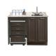Clinton 58048L Fashion Finish 48" Wide Cart-Mate Cabinet with Left Side 4-Drawer Cart in Twilight Color and Classic Marble Countertop (Sundry Jars, Sink, and Faucet Sold Separately; Organizer Holder and Scissors NOT Included)