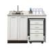 Clinton 58048R Fashion Finish 48" Wide Cart-Mate Cabinet with Right Side 4-Drawer Cart in Arctic White Color and Classic Marble Countertop (Sundry Jars, Sink, and Faucet Sold Separately; Organizer Holder and Scissors NOT Included)