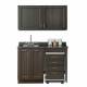 Clinton 58048R Fashion Finish 48" Wide Cart-Mate Cabinet with Right Side 4-Drawer Cart in Twilight and Black Alicante Countertop. NOTE: Supplies, Optional Sink Model 022 and 48" Wide Wall Cabinet Model 8348 are NOT included.