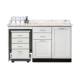 Clinton 58060L Fashion Finish 60" Wide Cart-Mate Cabinet with Left Side 4-Drawer Cart in Arctic White Color and Classic Marble Countertop (Sundry Jar Sold Separately; Organizer Holder and Scissors NOT Included)