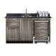 Clinton 58060MR Fashion Finish 60" Wide Cart-Mate Cabinet with Right Side 4-Drawer Cart, Middle Single Door in Metropolis Gray Color and Graphite Talc Countertop (Sundry Jars, Sink, and Faucet Sold Separately; Organizer Holder and Scissors NOT Included)