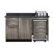 Clinton 58060MR Fashion Finish 60" Wide Cart-Mate Cabinet with Right Side 4-Drawer Cart, Middle Single Door in Metropolis Gray Color and Graphite Talc Countertop (Sundry Jar Sold Separately; Organizer Holder and Scissors NOT Included)