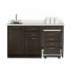 Clinton 58060R Fashion Finish 60" Wide Cart-Mate Cabinet with Right Side 4-Drawer Cart in Twilight Finish and White Carrara Countertop. NOTE: Supplies and Optional Sink Model 022 are NOT included.