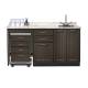 Clinton 58066L Fashion Finish 66" Wide Cart-Mate Cabinet with Left Side 4-Drawer Cart in Twilight Color and Classic Marble Countertop (Sundry Jars, Sink, and Faucet Sold Separately; Organizer Holder and Scissors NOT Included)
