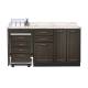 Clinton 58066L Fashion Finish 66" Wide Cart-Mate Cabinet with Left Side 4-Drawer Cart in Twilight Color and Classic Marble Countertop (Sundry Jar Sold Separately; Organizer Holder and Scissors NOT Included)