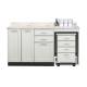Clinton 58066R Fashion Finish 66" Wide Cart-Mate Cabinet with Right Side 4-Drawer Cart in Arctic White Color and Classic Marble Countertop (Sundry Jar Sold Separately; Organizer Holder and Scissors NOT Included)