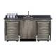 Clinton 58072D Fashion Finish 72" Wide Cart-Mate Cabinet with Dual 4-Drawer Carts, Middle Double-Door in Metropolis Gray Color, and Graphite Talc Countertop (Sundry Jars, Sink, and Faucet Sold Separately; Organizer Holder & Scissors NOT Included)