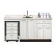 Clinton 58072ML Fashion Finish 72" Wide Cart-Mate Cabinet with Left Side 4-Drawer Cart, Middle Double-Door in Arctic White Color, and Classic Marble Countertop (Sundry Jars, Sink, and Faucet Sold Separately; Organizer Holder & Scissors NOT Included)